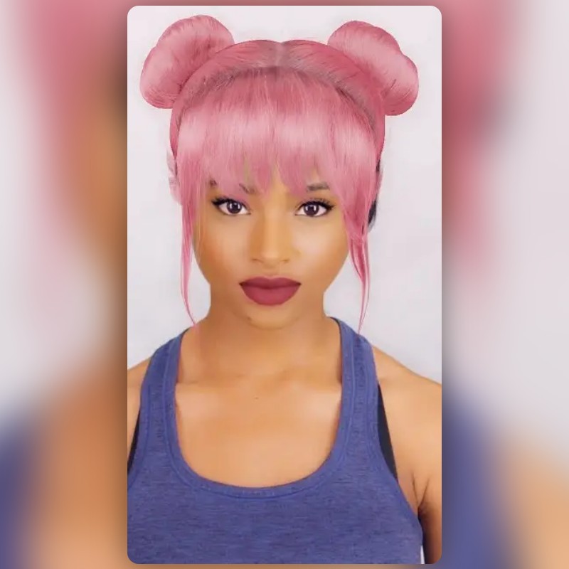 Pink Bun's Hairstyle Lens by Snapchat Snapchat Lenses and Filters