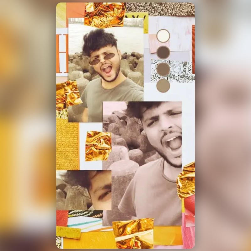 เลนส์ Golden Collage สร้างโดย Snapchat เลนส์และฟิลเตอร์ Snapchat