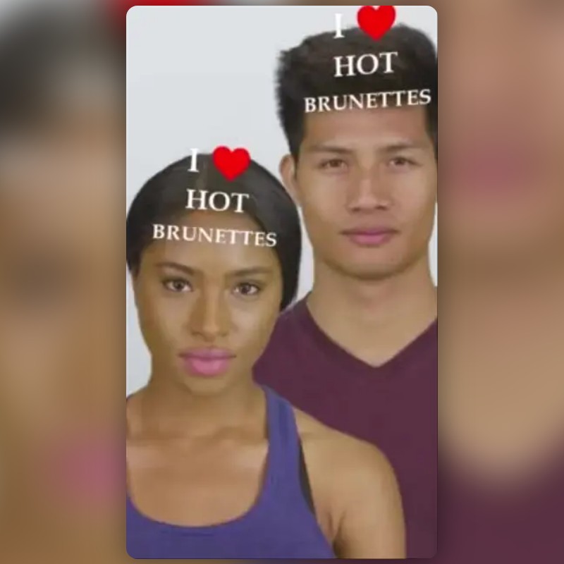 Mikoæjが作成したI <3 HOT BRUNETTESフィルター | Snapchatレンズ