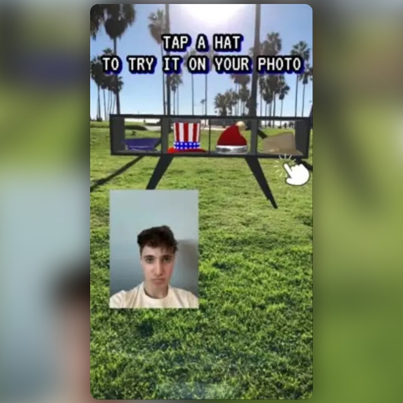 Tap to Try Hat On Lens by Noah Lupo Snapchat Lenses and Filters