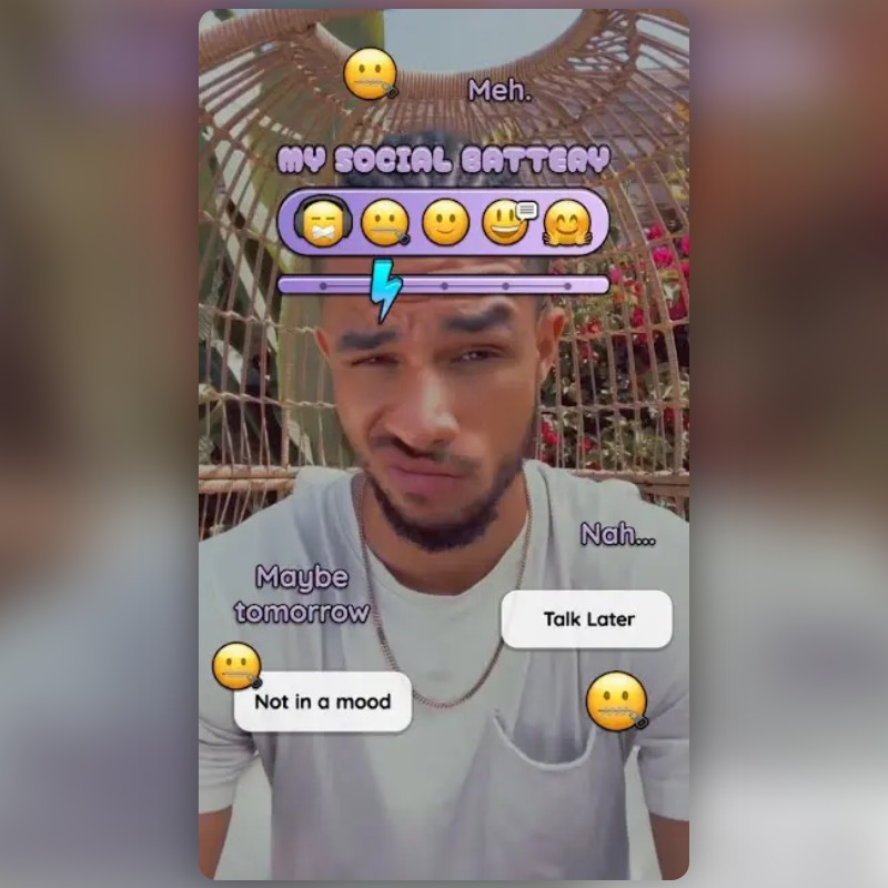 My Social Battery Lens by Snapchat Snapchat Lenses and Filters