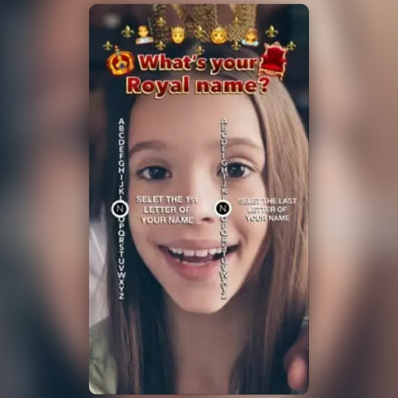 ROYAL NAME Lens by Slide Up App😂💕 - Snapchat Lenses and Filters