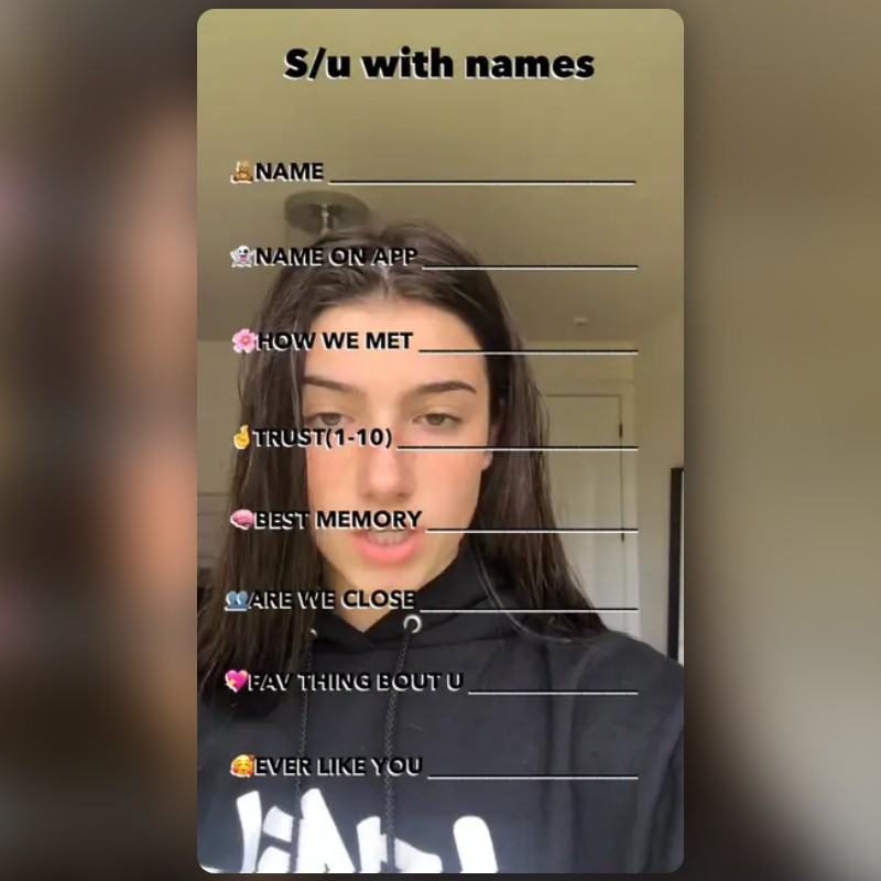 SWIPE UP W NAMES Lens by Slide Up App😂💕 Snapchat Lenses and Filters