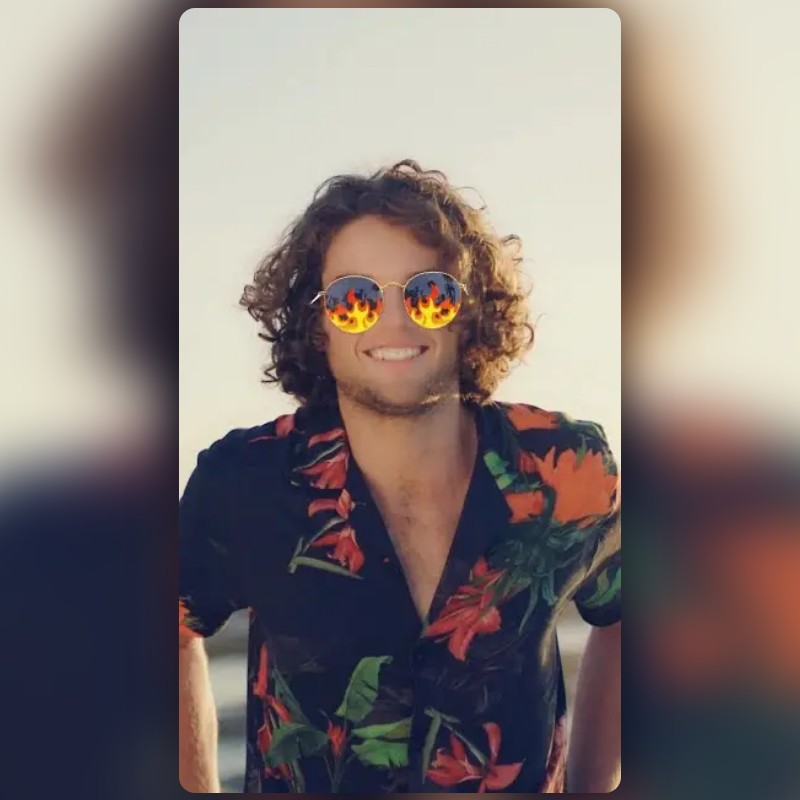 Sunglass Flames Lens by Snapchat Snapchat Lenses and Filters