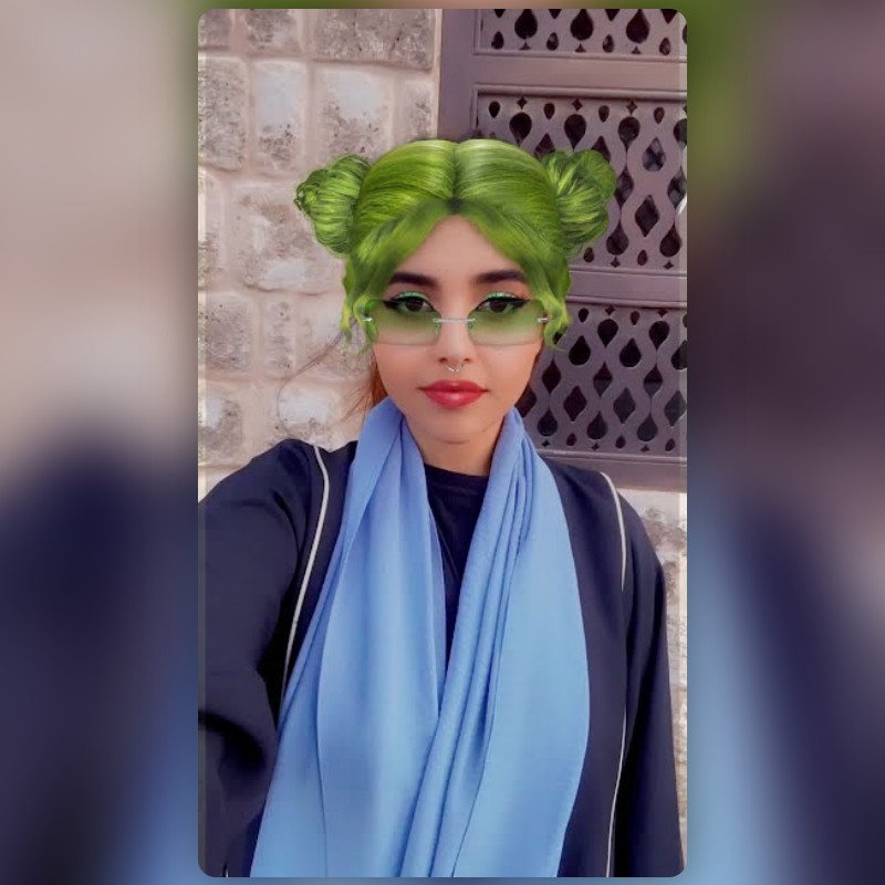 Green Hairstyle Lens By Snapchat - Snapchat Lenses And Filters